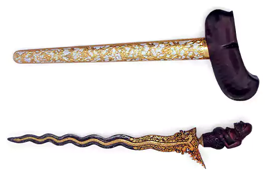 14 CM Keris Melayu Silver Chrome